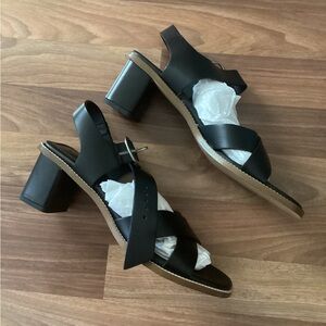 NEW IN BOX Everlane Italian Leather Buckle Heel Black size 9.5